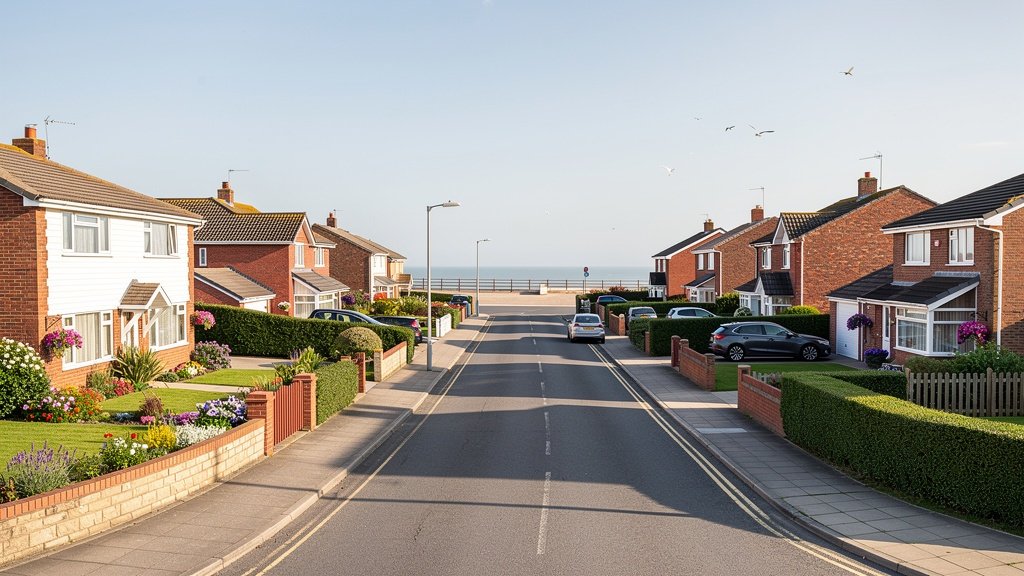 Residential homes along the Fylde Coast between Blackpool and Cleveleys, Lancashire